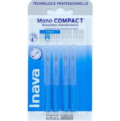Inava Mono Compact wąskie szczoteczki międzyzębowe 0,8 mm niebieskie x4