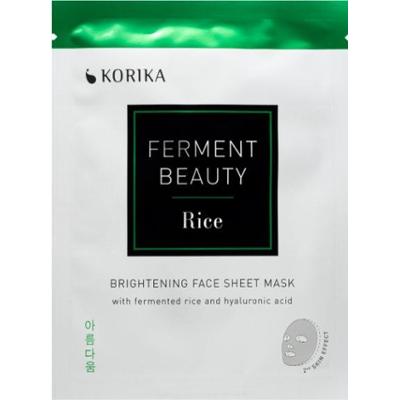 KORIKA FermentBeauty Rozświetlająca maseczka tekstylna z fermentowanym ryżem i kwasem hialuronowym 20 g