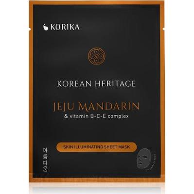 KORIKA Korean Heritage Rozjaśniająca maska w płachcie do skóry z mandarynką i kompleksem witamin B z Jeju 25 g