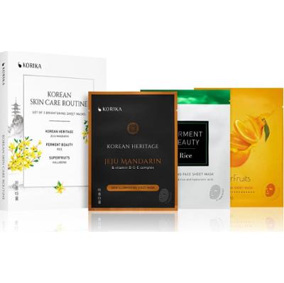 KORIKA KOREAN SKIN CARE ROUTINE ZESTAW 3 rozświetlających maseczek