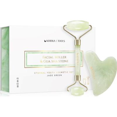 KORIKA Narzędzia Rolkowe i Gua Sha Jade Green Face Massage Roller & Massage Tools