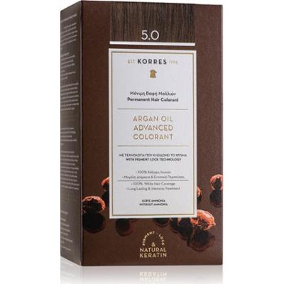 Korres Argan Oil trwała farba do włosów z olejkiem arganowym kolor 5.0 jasny brąz