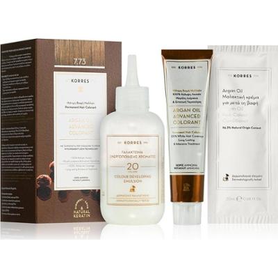 Korres Argan Oil trwała farba do włosów z olejkiem arganowym kolor 7,73 Kakao mokka 50 ml