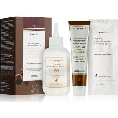 Korres Argan Oil trwała farba do włosów z olejkiem arganowym kolor 5,6 Jasnobrązowy Czerwony 50 ml