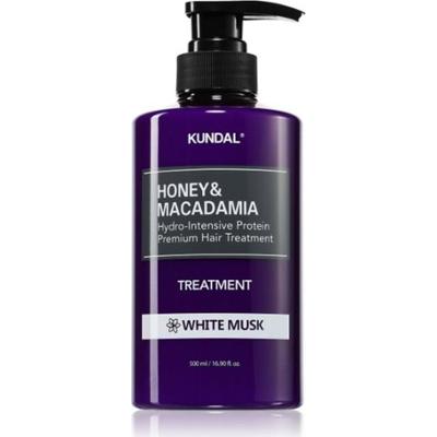 KUNDAL miód i białe piżmo macadamia Intensywna kuracja nawilżająca do włosów zniszczonych i suchych 500 ml