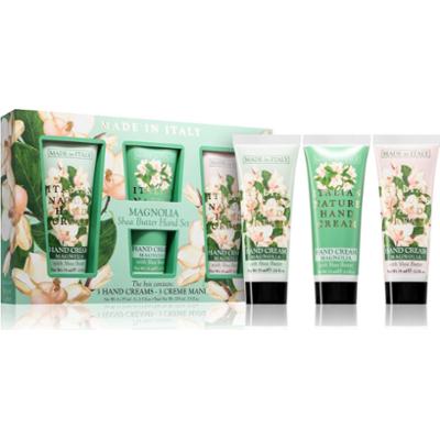 La Florentina Zestaw masła shea magnolii, pudełko upominkowe na dłonie, 3 sztuki