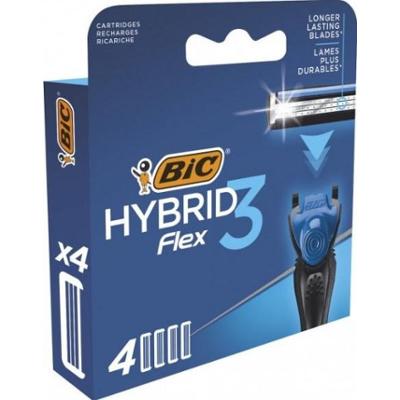 Bic Wkłady do maszynki do golenia Razor Hybrid3 Flex 3 ostrza, 4 sztuki.