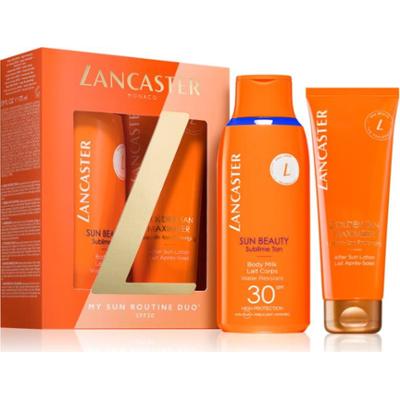 Lancaster Słoneczny Beauty Zestaw prezentowy dla kobiet Mleczko do opalania SPF 30 175 ml + Mleczko do ciała przedłużające opaleniznę 125 ml