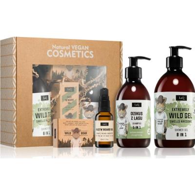 LaQ Zestaw upominkowy Boar From Forest Wzmacniający szampon 300ml + mydło 85g + żel pod prysznic 8 w 1 500 ml + 30 ml olejek pielęgnacyjny do twarzy i