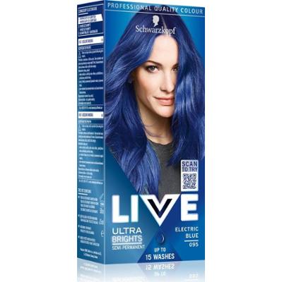 Schwarzkopf NA ŻYWO Ultra Jasne lub Pastel półtrwała farba do włosów kolor 095 Electric Blue