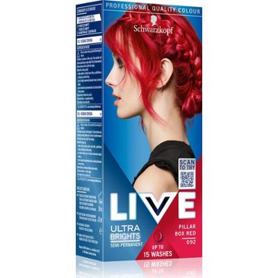 Schwarzkopf NA ŻYWO Ultra Jasne lub Pastel półtrwała farba do włosów kolor 092 Pillar Box Red