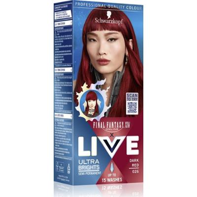 Schwarzkopf NA ŻYWO Ultra Jasne lub Pastel farba do włosów półtrwała kolor 026 Ciemna czerwień