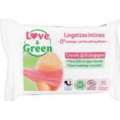 Love&Green Toaleta Intymna 20 Kojących Chusteczek Kojących