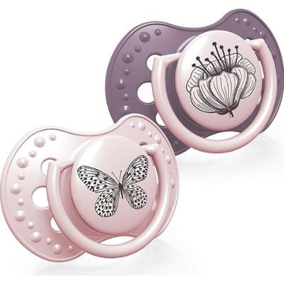 LOVI Botaniczny 0-3m smoczek dla dziewczynki 2 sztuki