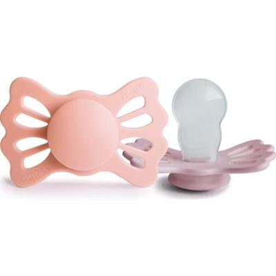 FRIGG Smoczek Lucky Size 2: 6-18 miesięcy Pretty in Peach/Primrose, 2 sztuki