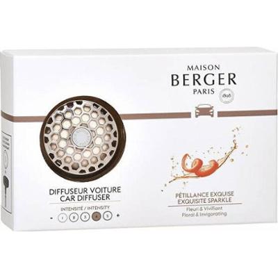 Maison berger paris Zestaw prezentowy z chromowanym dyfuzorem samochodowym + wkład Exquisite Sparkle