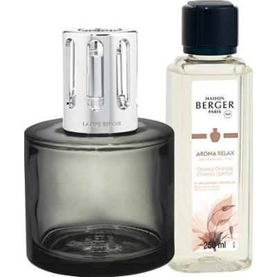 Maison berger paris Zestaw upominkowy z lampą katalityczną Aroma Relax w kolorze szarym + wyściółka Sweet Orient 250 ml