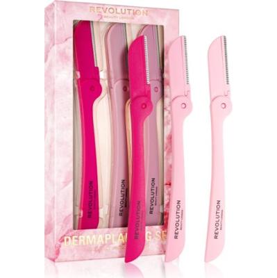Makeup Revolution Zestaw Dermaplaning 3 szt. Narzędzie do usuwania włosów z twarzy i szyi