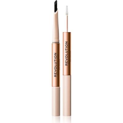 Makeup Revolution Kredka do brwi Fluffy Filter Duo Double Ended do utrwalania i modelowania Ash Brown 0,12 g