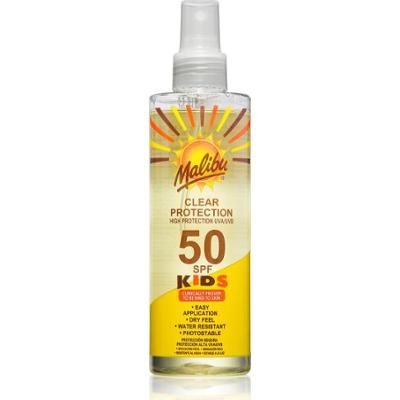 Malibu Dzieci Clear Ochrona SPF50 - Spray do opalania dla dzieci - 250 ml