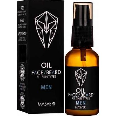 Masveri Face Beard Oil All Skin Types - olejek do twarzy i brody, do każdego rodzaju skóry, 30 ml