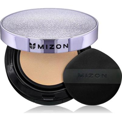 Mizon Vegan Collagen SPF38 PA++ długotrwały podkład w poduszce z wysoką ochroną UV kolor #21 Jasny Beż 2x15 g
