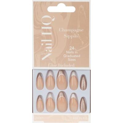 Nail HQ Migdałowe wino musujące Sippin' Fake Nails 24 szt.