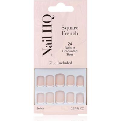 Nail HQ Kwadratowe francuskie sztuczne paznokcie 24 szt.