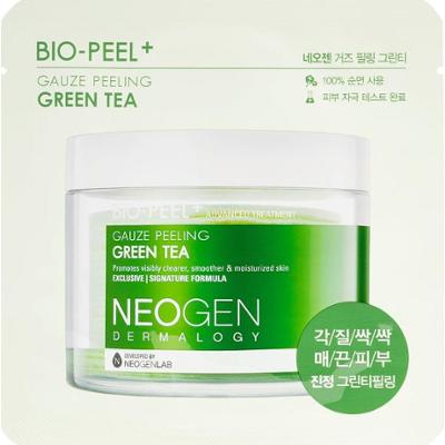 Neogen Dermalogy Bio-Peel+ Gaza Peeling Zielona herbata złuszczające płatki do twarzy rozświetlające i nawilżające