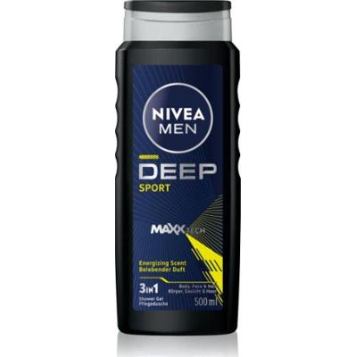 Nivea Deep Sport Żel pod prysznic do twarzy, ciała i włosów dla mężczyzn - 500ml