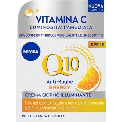 Nivea Nivea Face Q10 Energy Przeciwzmarszczkowy Rozświetlający Krem Na Dzień Spf15 Skóra Zmęczona I Poszarzała 50 ml
