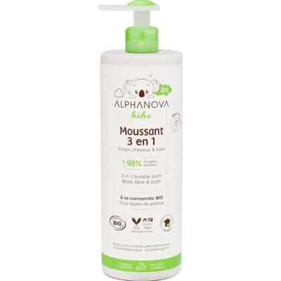 Alphanova Baby Foam 3 w 1 żel pod prysznic do ciała i włosów Bio 400ml