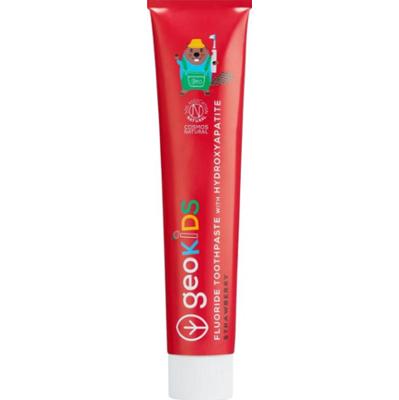 georganics geoKIDS Pasta do zębów z fluorem truskawka i hydroksyapatytem, 75 ml