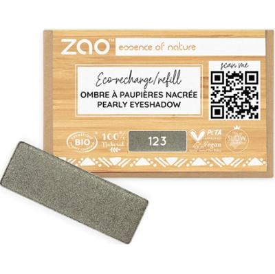 Zao Make Up Cień do powiek w prostokątnym wkładzie, 123 Pearly Grey Khaki (1,30 G)