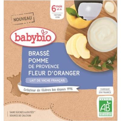 Babybio Duszone jabłka i kwiaty pomarańczy na 6 miesięcy 4x85g