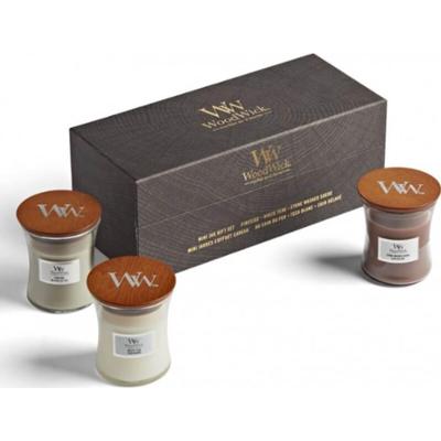 Zestaw upominkowy Woodwick Mini Woody - mała świeczka - 85.0g