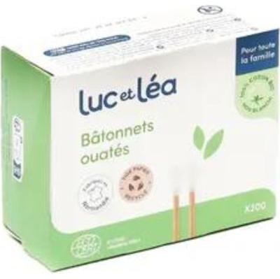Luc E Lea Patyczki bawełniane dla dorosłych, 100% bawełny organicznej, papier na łodygi x200