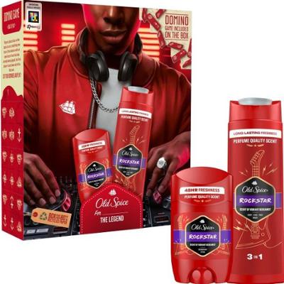 Old Spice Zestaw upominkowy RockStar For The Legend dla mężczyzn Żel pod prysznic do twarzy, ciała i włosów 400 ml + stały dezodorant dla mężczyzn 50