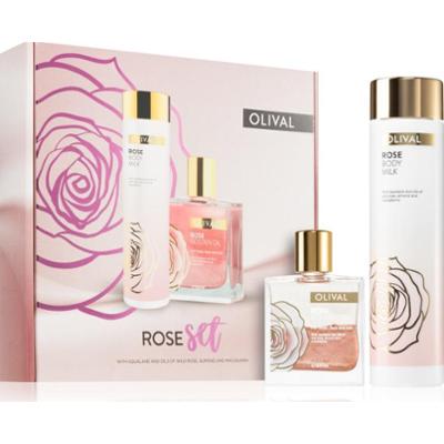 Olival Zestaw prezentowy Rose Odżywcze i nawilżające mleczko do ciała 200 ml + Olejek brokatowy do twarzy, ciała i włosów 50 ml