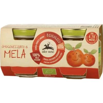 Alce nero Puree z ekologicznych jabłek Alce Nero 2x80g
