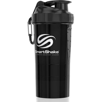 Smartshake Oryginalny shaker sportowy 2GO + pojemnik w kolorze Gun Smoke Black 600 ml