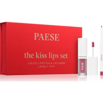 Kraj Kiss Zestaw Ust Lovely Pink Zestaw prezentowy kolor 03 matowa pomadka w płynie 3,4 ml + konturówka do ust 0,3 g