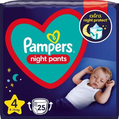 Pampers Majtki nocne rozmiar 4 jednorazowe pieluchy nocne 9-15 kg 25 sztuk