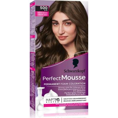 Schwarzkopf Perfect Mousse trwała farba do włosów 500 Średniobrązowy