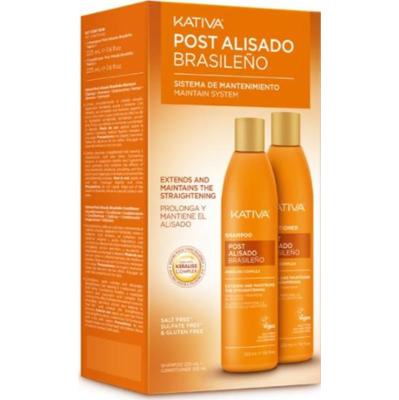 Kativa Szampon po zabiegu + brazylijska odżywka wygładzająca 2 x 225 ml