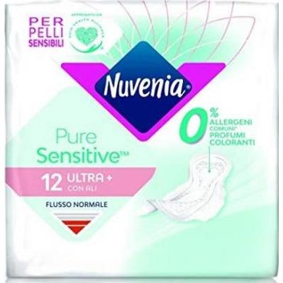 Nuvenia Czysty Wrażliwy Ultra Ze skrzydłami 12 sztuk
