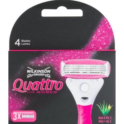 Wilkinson Sword Quattro da Donna Wymienne ostrza z aloesem i witaminą E 3 sztuki