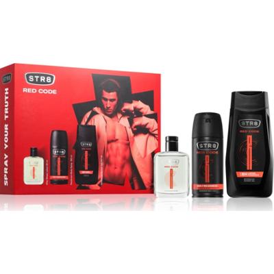 STR8 Zestaw upominkowy Red Code dla mężczyzn Woda toaletowa 50 ml + Dezodorant w sprayu 150 ml + Energetyzujący żel pod prysznic 250 ml