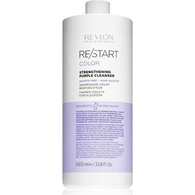 Wzmacniający fioletowy szampon do włosów blond Restart Color (serer wzmacniający Purple Clean) - Pojemność: 1000 ml