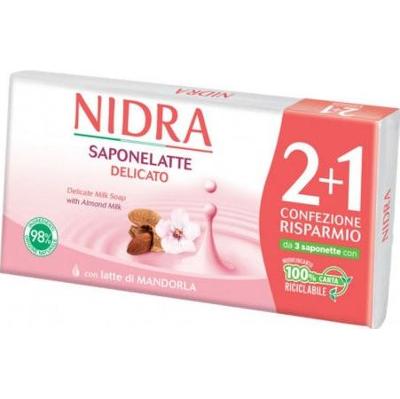 Nidra Delikatne mydło z mlekiem migdałowym 2 i 1 sztuka 90 gr.